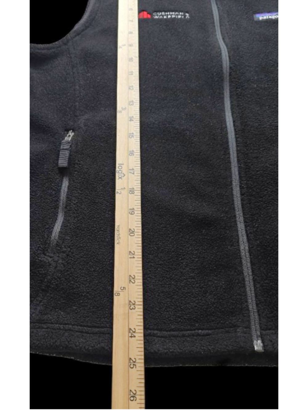 Patagonia Synchilla Vest Mens Large Black Fleece Full Zip Hiking Gorp - Picture 7 of 7